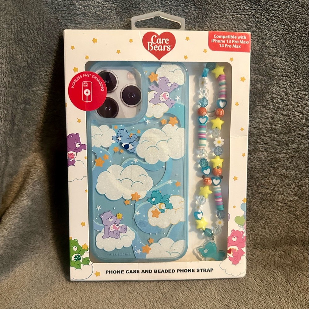 Care Bears Phone Case & Beaded Strap for iPhone 13 Pro Max or iPhone 14 Pro Max